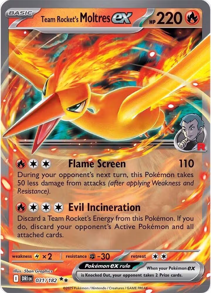 Team Rocket's Moltres ex (031/182), Destined Rivals — Pokémon card price