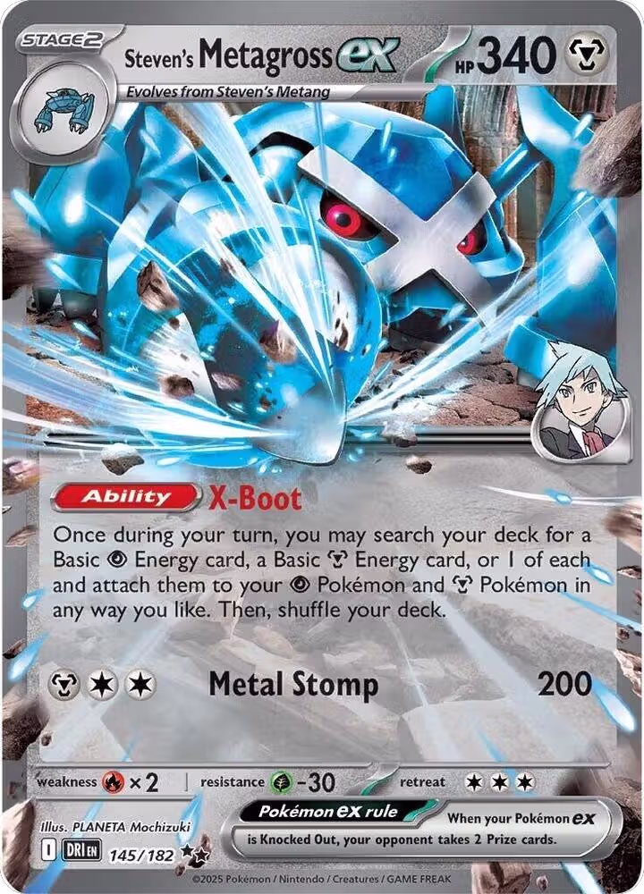 Steven's Metagross ex (145/182), Destined Rivals — Pokémon card price