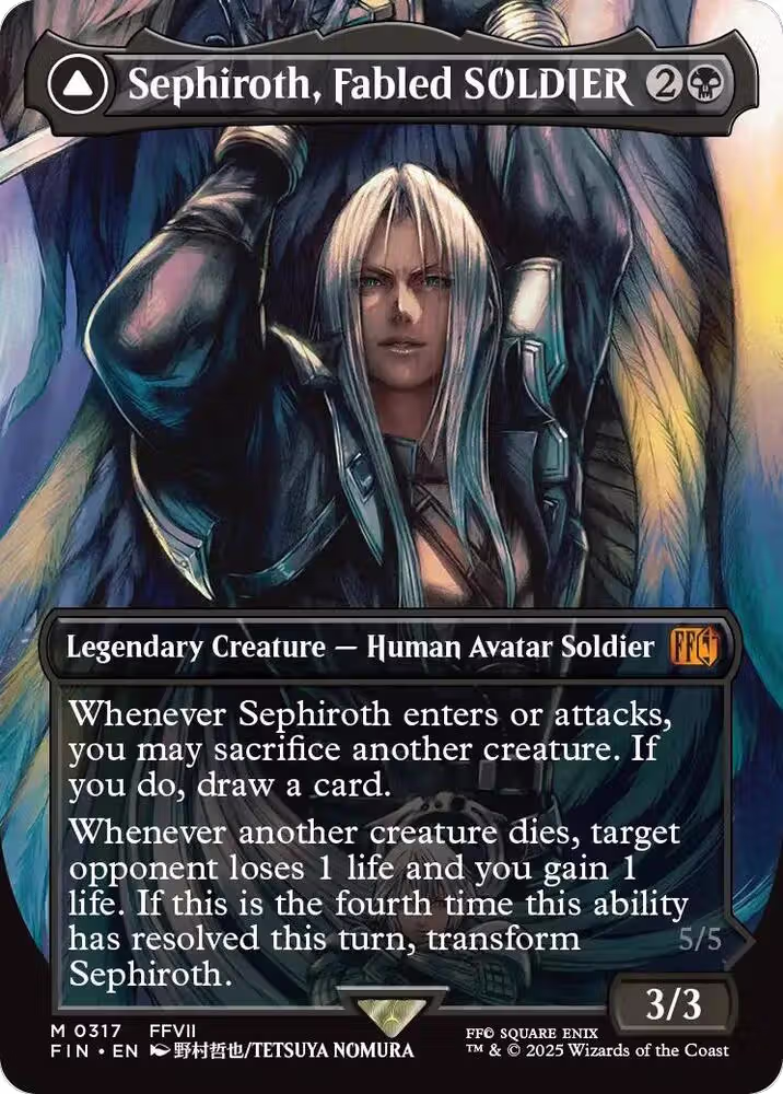 Sephiroth, Fabled SOLDIER (0317) (Borderless) (317), FINAL FANTASY — Magic card price