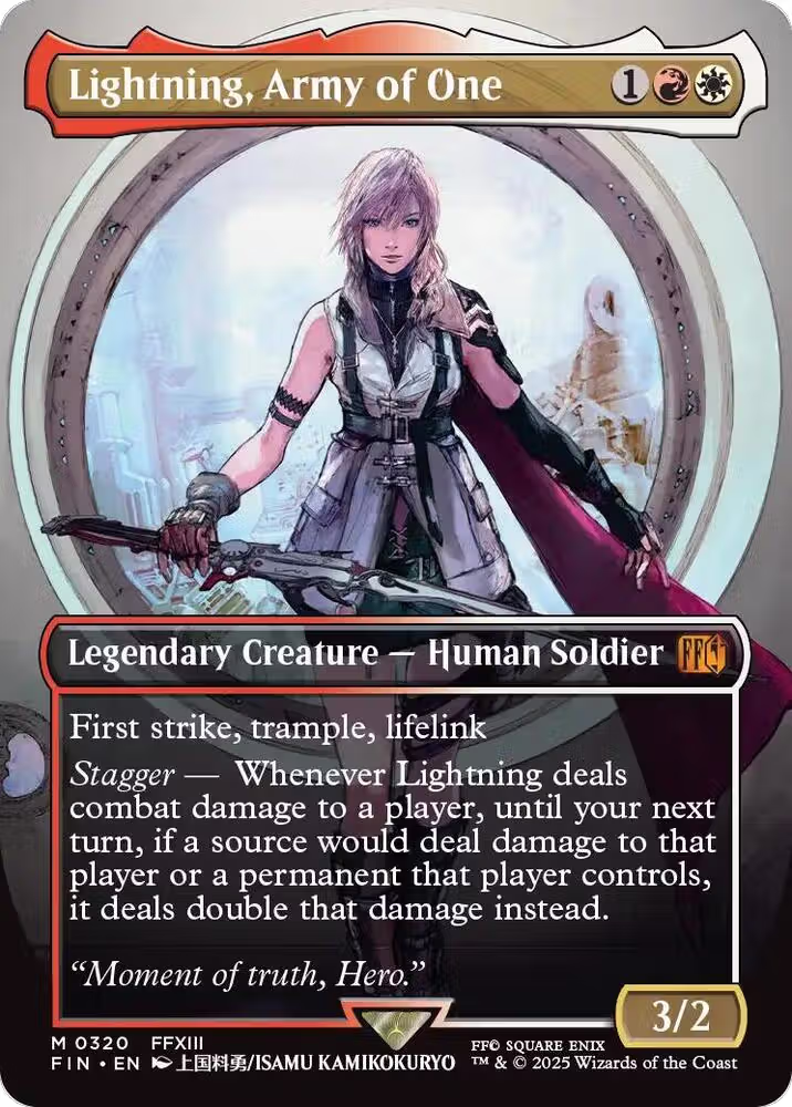 Lightning, Army of One (0320) (Borderless) (320), FINAL FANTASY — Magic card price
