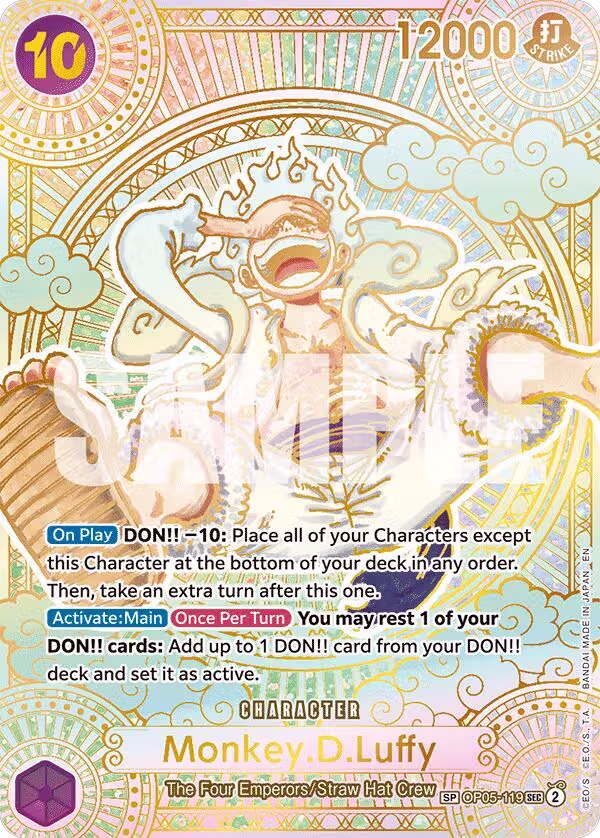 Monkey.D.Luffy (119) (SP) (Gold) (OP05-119), A Fist of Divine Speed — One Piece card price