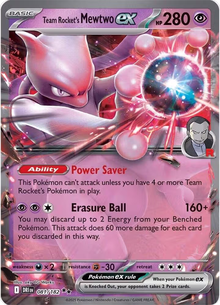 Team Rocket's Mewtwo ex - 081/182 (081/182), Destined Rivals — Pokémon card price