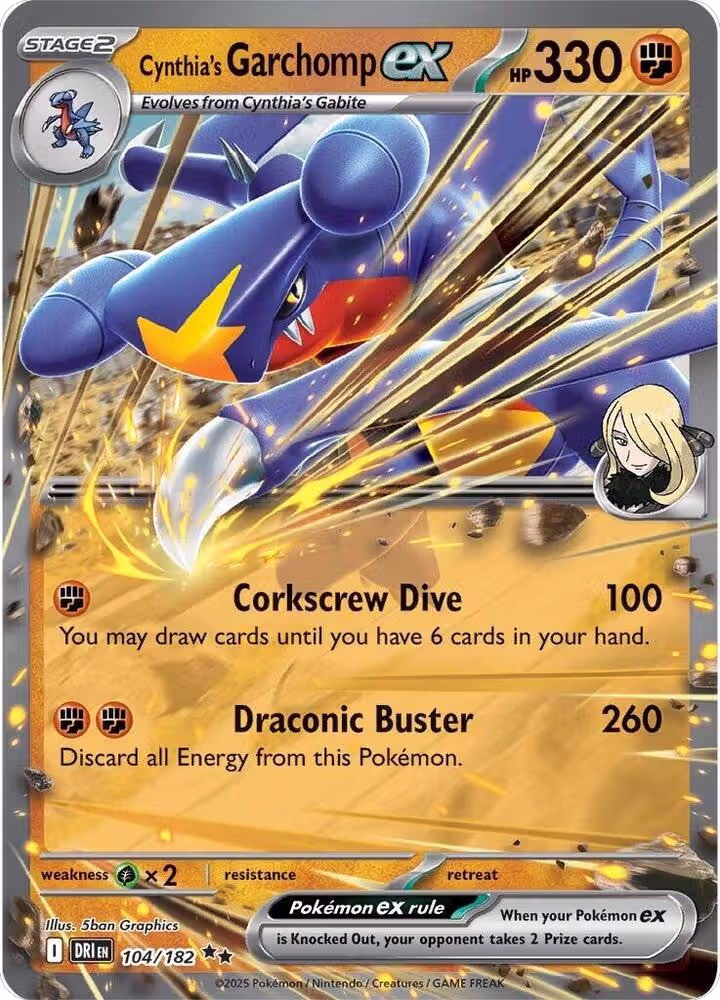 Cynthia's Garchomp ex - 104/182 (104/182), Destined Rivals — Pokémon card price