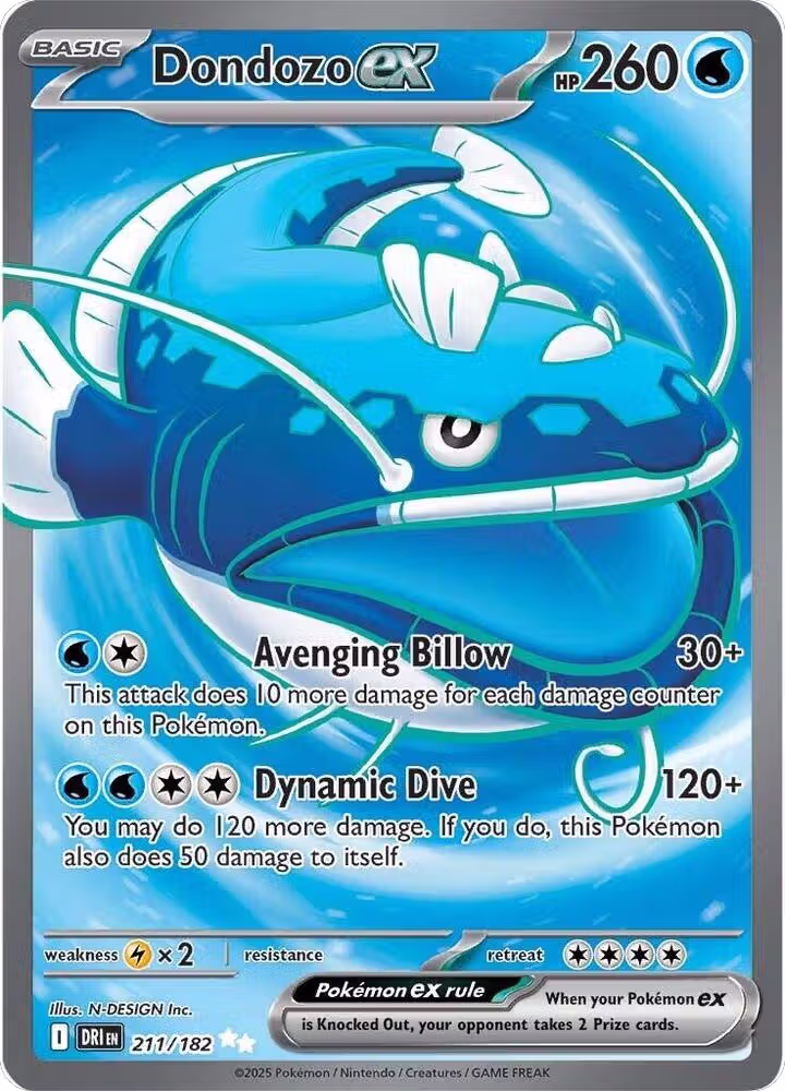 Dondozo ex - 211/182 (211/182), Destined Rivals — Pokémon card price