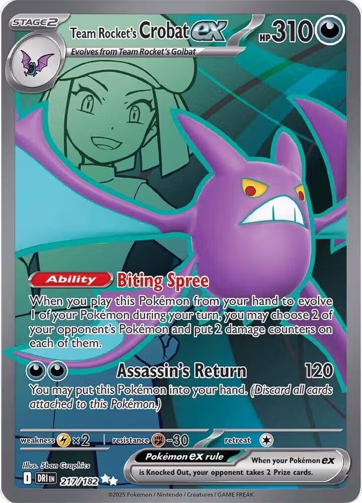 Team Rocket's Crobat ex - 217/182 (217/182), Destined Rivals — Pokémon card price