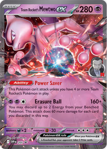 Team Rocket's Mewtwo ex (205), Scarlet & Violet Promo Cards — Pokémon card price
