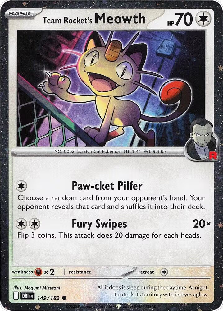 Team Rocket's Meowth (Cosmos Holo) (149/182), Miscellaneous Cards & Products — Pokémon card price