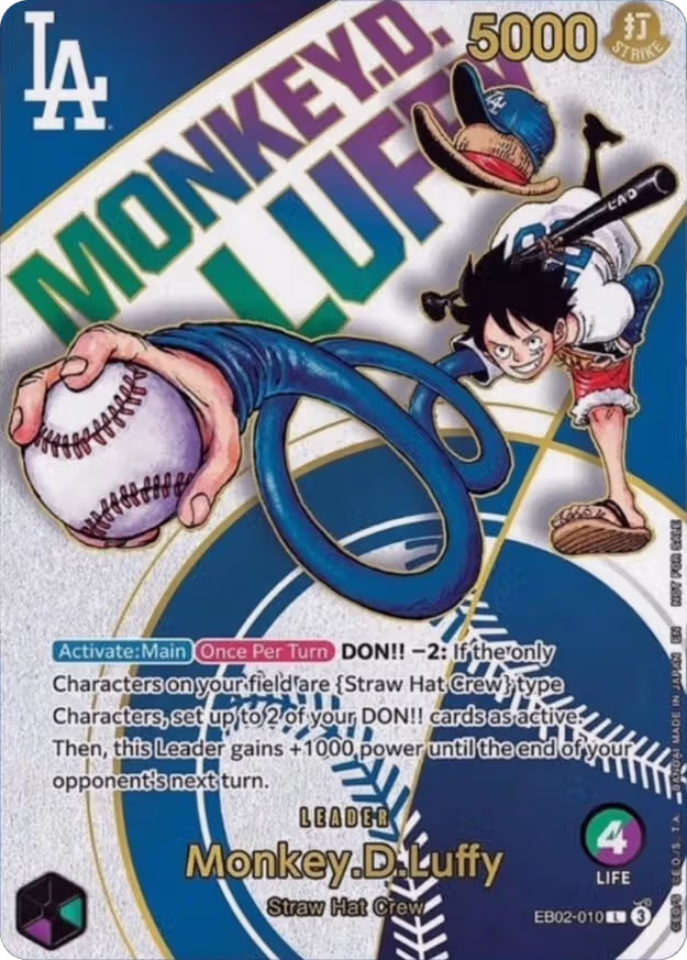 Monkey.D.Luffy (010) (Dodgers x ONE PIECE) (EB02-010), One Piece Promotion Cards — One Piece card price