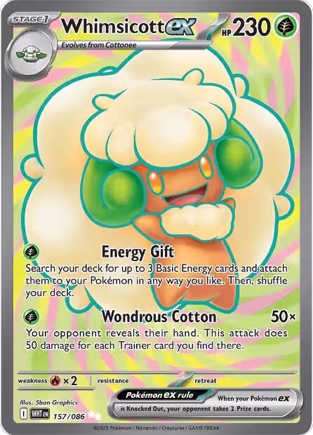 Whimsicott ex - 157/086 (157/086), White Flare — Pokémon card price