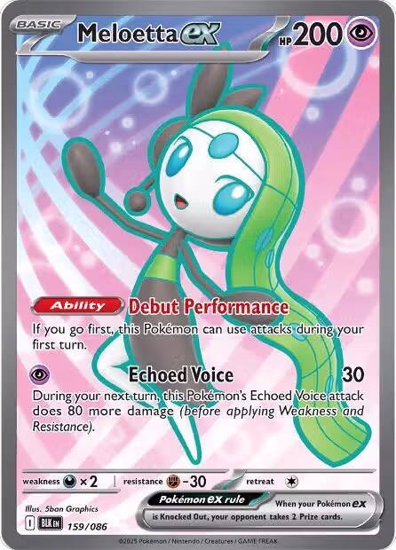 Meloetta ex - 159/086 (159/086), Black Bolt — Pokémon card price