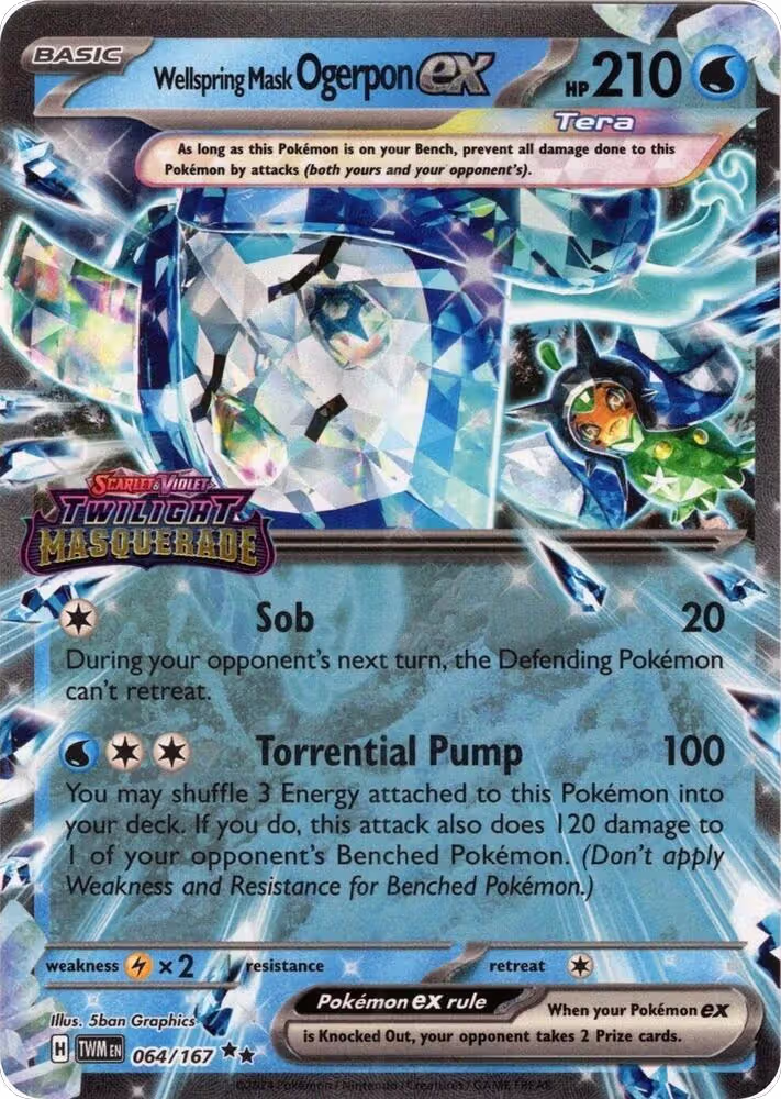 Wellspring Mask Ogerpon ex (Twilight Masquerade Stamp) (064/167), Miscellaneous Cards & Products — Pokémon card price