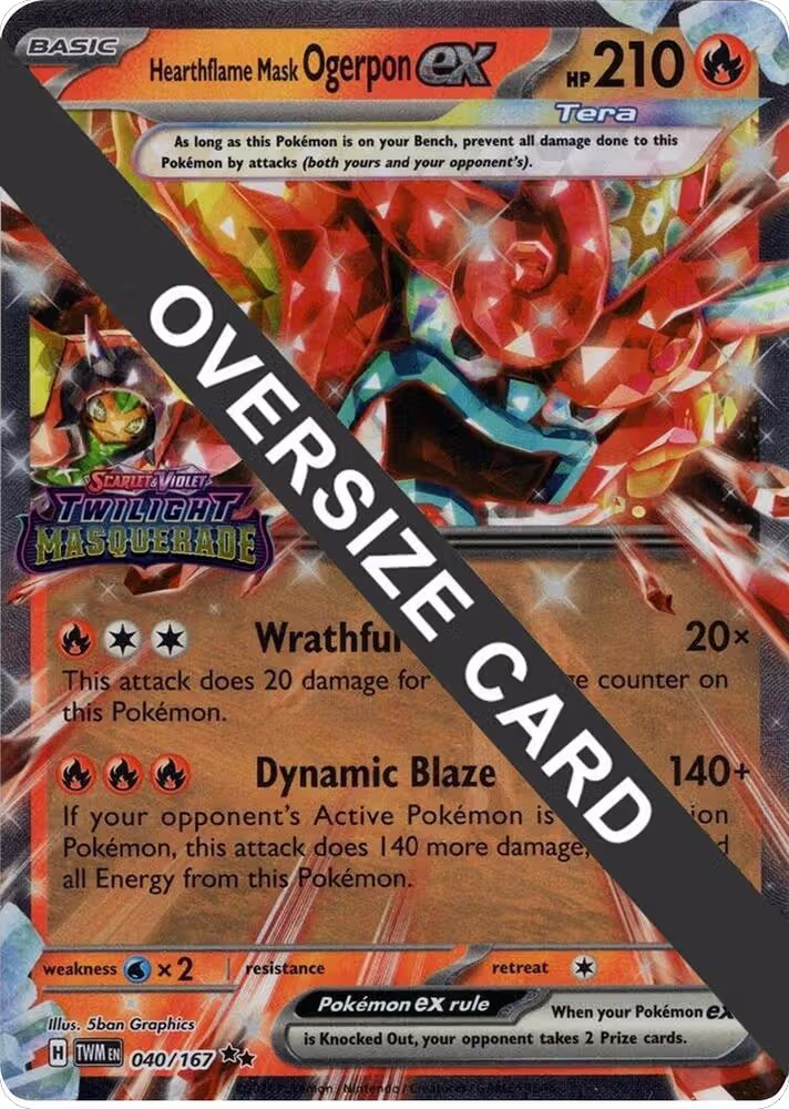 Hearthflame Mask Ogerpon ex (Twilight Masquerade Stamp) (040/167), Jumbo Cards — Pokémon card price