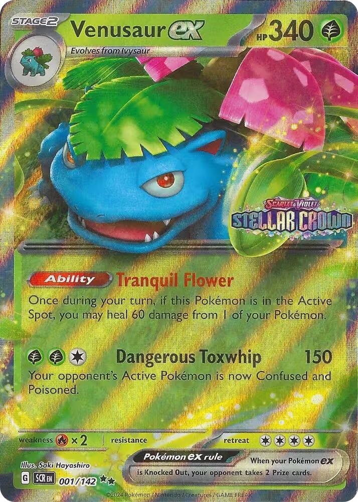 Venusaur ex (Stellar Crown Stamp) (001/142), Miscellaneous Cards & Products — Pokémon card price