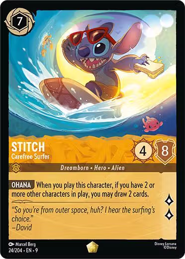 Stitch - Carefree Surfer (24/204), Fabled — Lorcana card price