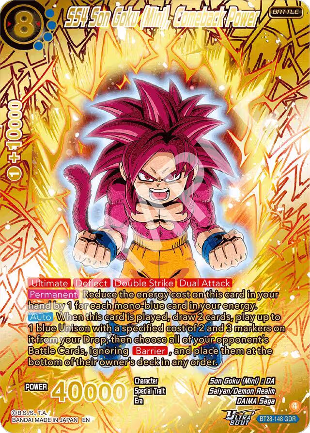 SS4 Son Goku (Mini), Comeback Power (GDR) (BT28-148), Prismatic Clash — DB Super card price