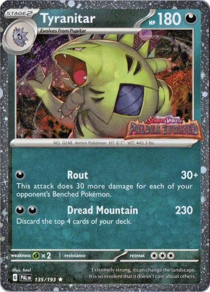Tyranitar (Paldea Evolved Stamp) (135/193), Miscellaneous Cards & Products — Pokémon card price
