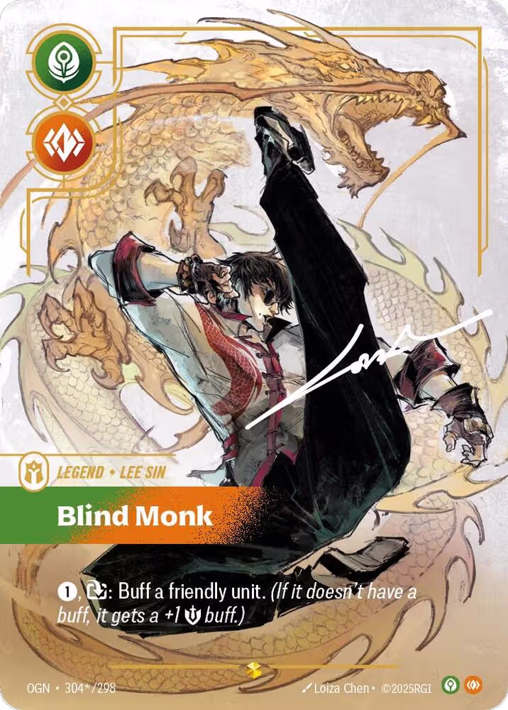 Lee Sin, Blind Monk (Signature) (304*/298), Origins — Riftbound card price