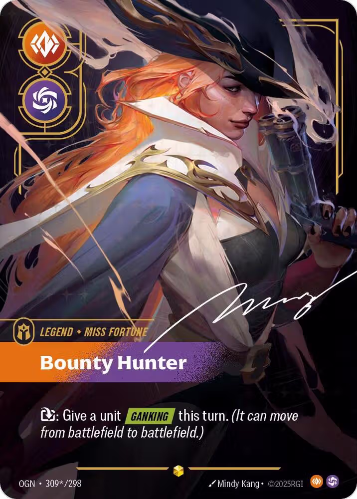 Miss Fortune, Bounty Hunter (Signature) (309*/298), Origins — Riftbound card price