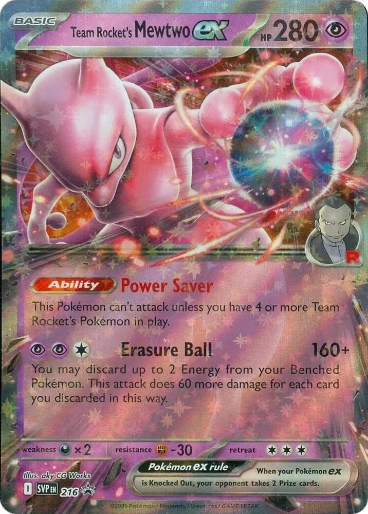 Team Rocket's Mewtwo ex - 216 (216), Scarlet & Violet Promo Cards — Pokémon card price