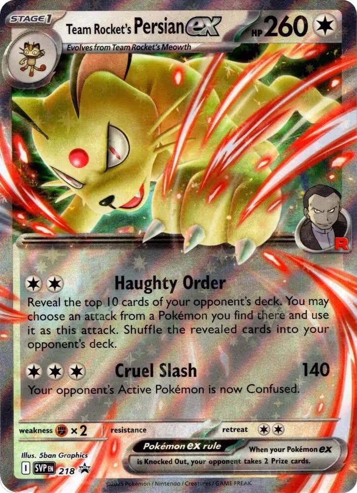 Team Rocket's Persian ex - 218 (218), Scarlet & Violet Promo Cards — Pokémon card price