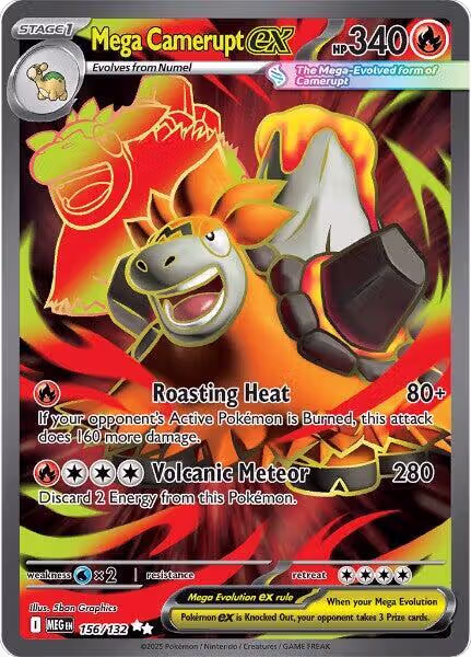 Mega Camerupt ex - 156/132 (156/132), Mega Evolution — Pokémon card price