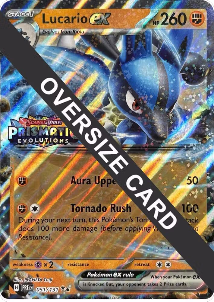 Lucario ex (Prismatic Evolutions Stamp) (051/131), Jumbo Cards — Pokémon card price