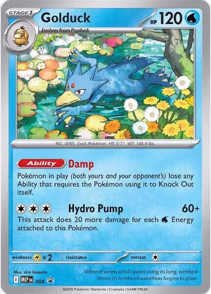 Golduck - 008 (008), Mega Evolution Promo — Pokémon card price