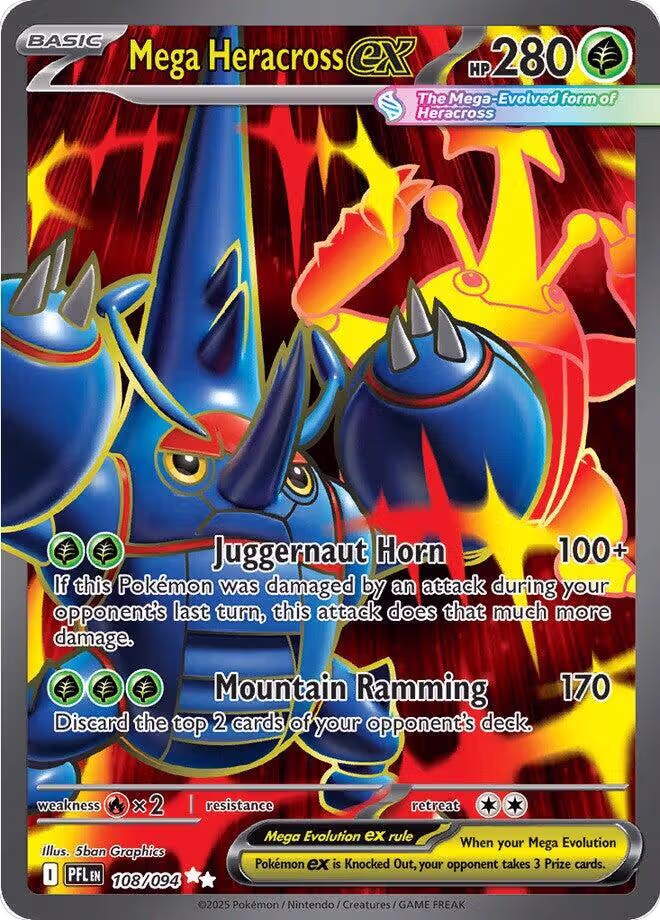 Mega Heracross ex - 108/094 (108/094), Phantasmal Flames — Pokémon card price