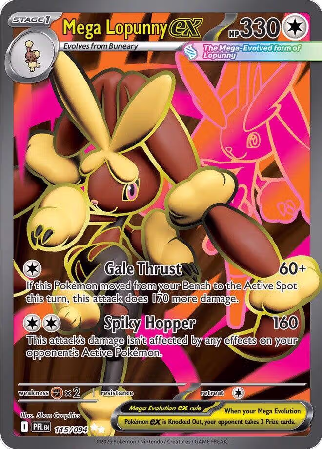Mega Lopunny ex - 115/094 (115/094), Phantasmal Flames — Pokémon card price