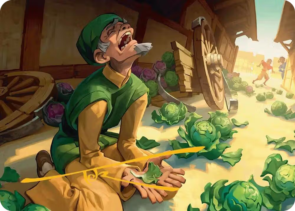 Unlucky Cabbage Merchant Art Card (Gold-Stamped Signature) (19), Art Series: Avatar: The Last Airbender — Magic card price