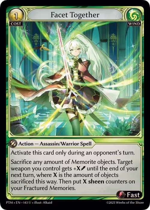 Facet Together (Curio Foil) (143), Phantom Monarchs — Grand Archive card price