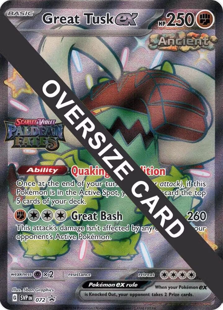 Great Tusk ex - 072 (Paldean Fates Stamped) (072), Jumbo Cards — Pokémon card price