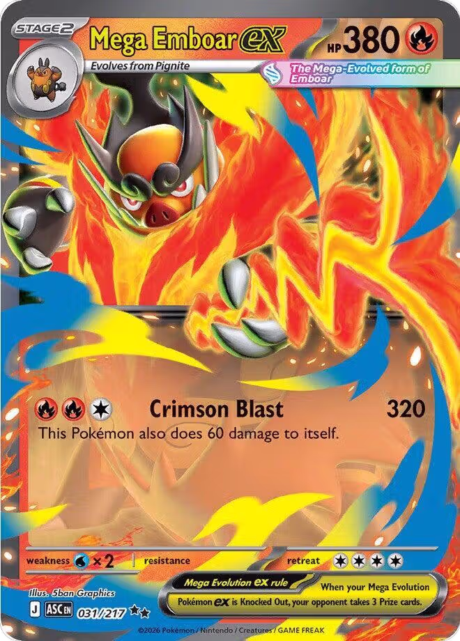 Mega Emboar ex - 031/217 (031/217), Ascended Heroes — Pokémon card price