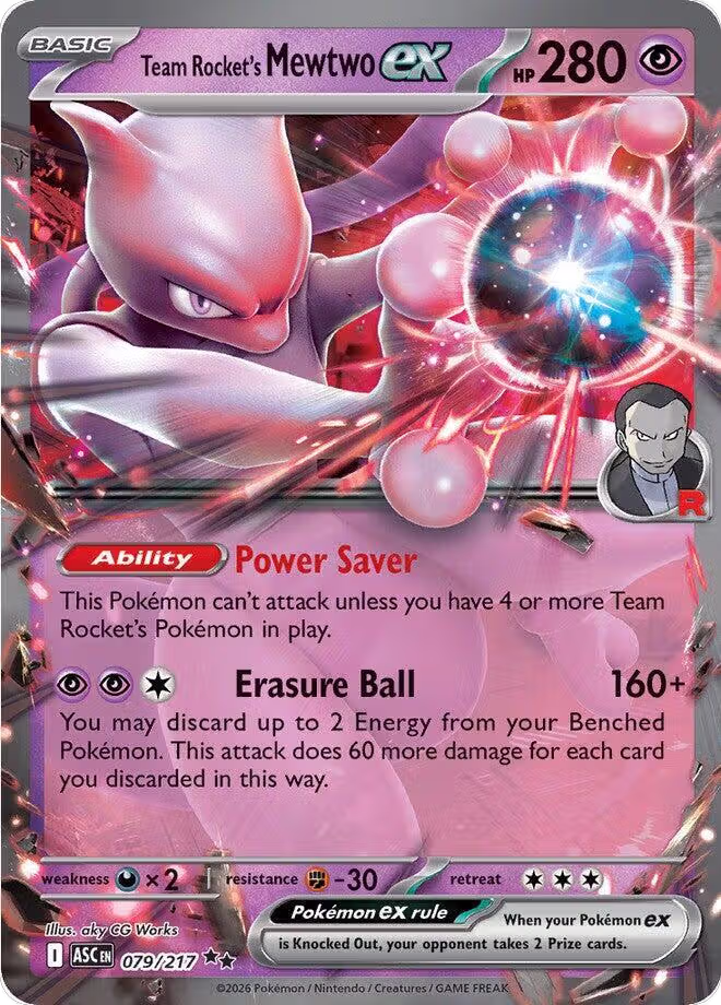 Team Rocket's Mewtwo ex - 079/217 (079/217), Ascended Heroes — Pokémon card price
