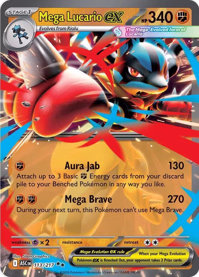 Mega Lucario ex (113/217), Ascended Heroes — Pokémon card price