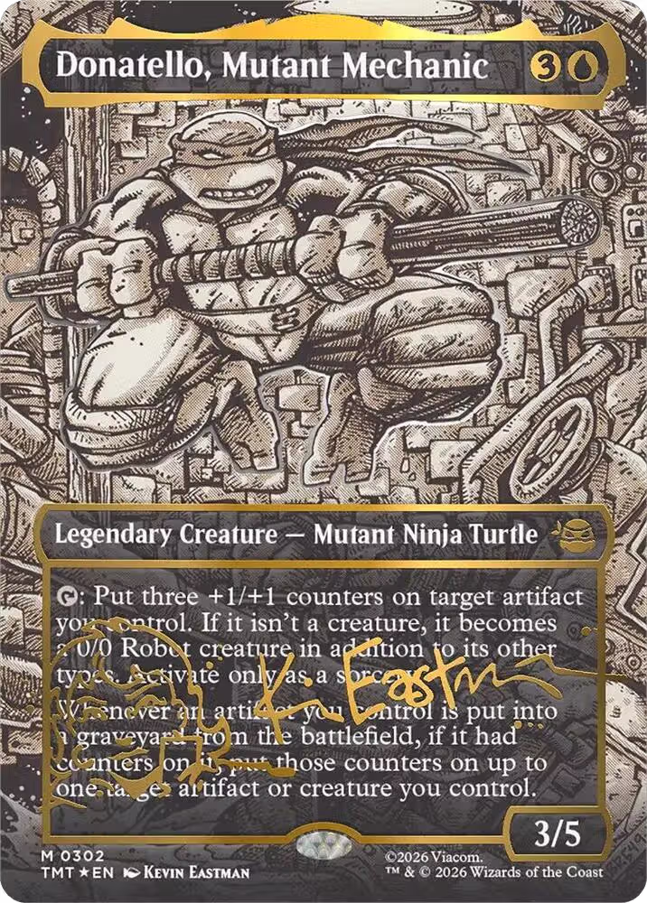 Donatello, Mutant Mechanic (Borderless) (Gold-Stamped Signature) (302), Teenage Mutant Ninja Turtles — Magic card price
