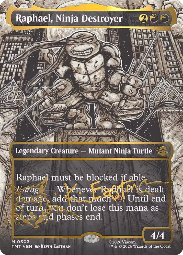 Raphael, Ninja Destroyer (Borderless) (Gold-Stamped Signature) (303), Teenage Mutant Ninja Turtles — Magic card price