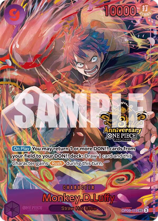 Monkey.D.Luffy (Japanese Version 3rd Anniversary Set) (OP09-119), One Piece Promotion Cards — One Piece card price