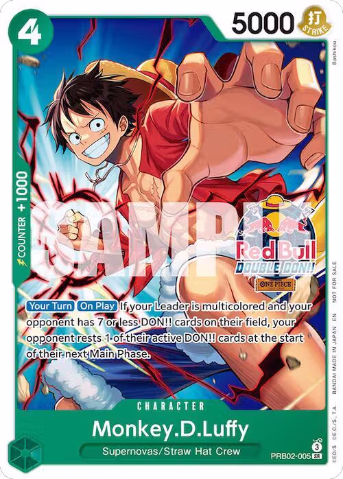 Monkey.D.Luffy (Red Bull Double Don!!) (PRB02-005), One Piece Promotion Cards — One Piece card price