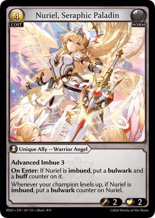 Nuriel, Seraphic Paladin (107), Radiant Origins — Grand Archive card price