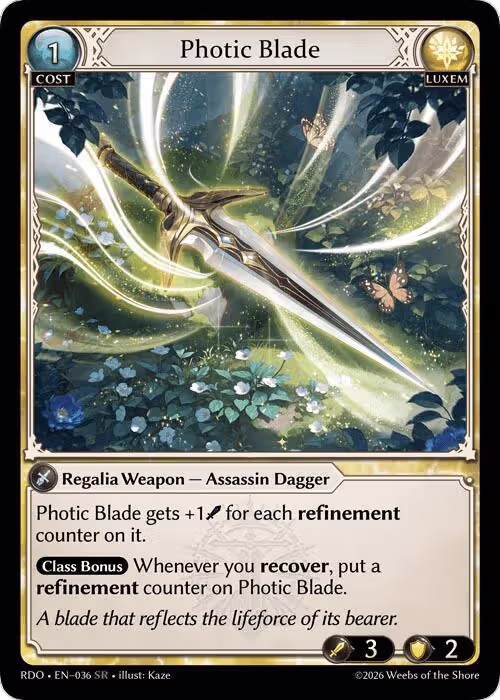 Photic Blade (036), Radiant Origins — Grand Archive card price