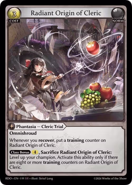 Radiant Origin of Cleric (119), Radiant Origins — Grand Archive card price