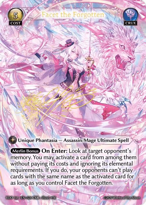 Facet the Forgotten (CSR) (324), Radiant Origins — Grand Archive card price