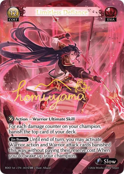 Limitless Defiance (CSR) (343), Radiant Origins — Grand Archive card price