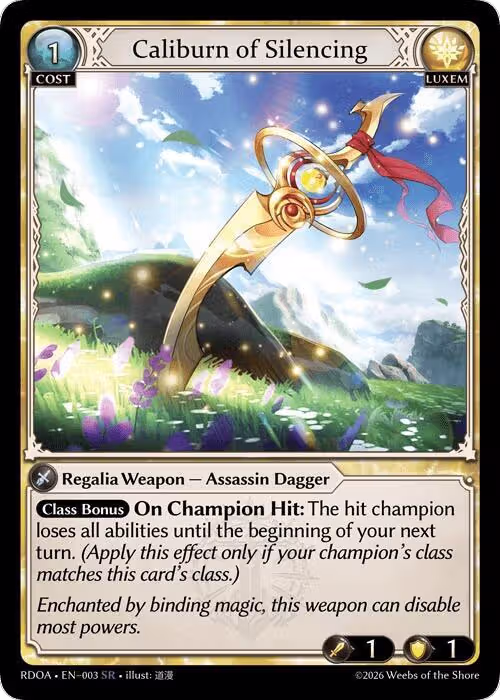 Caliburn of Silencing (003), Radiant Origins — Grand Archive card price