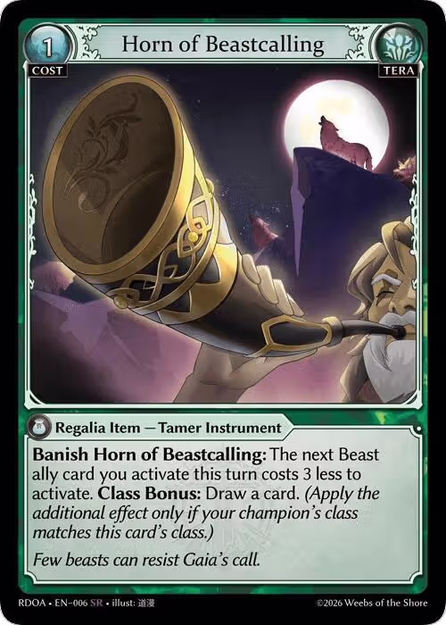 Horn of Beastcalling (006), Radiant Origins — Grand Archive card price