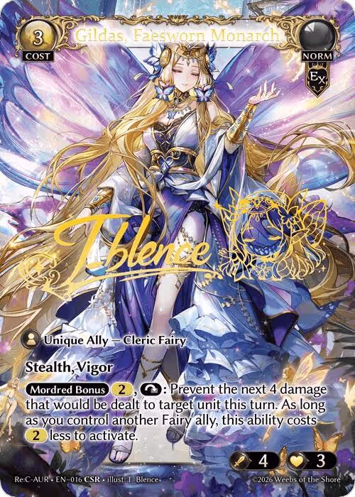 Gildas, Faesworn Monarch (CSR) (016), Mordred Re: Collection, Aurelian Regent — Grand Archive card price