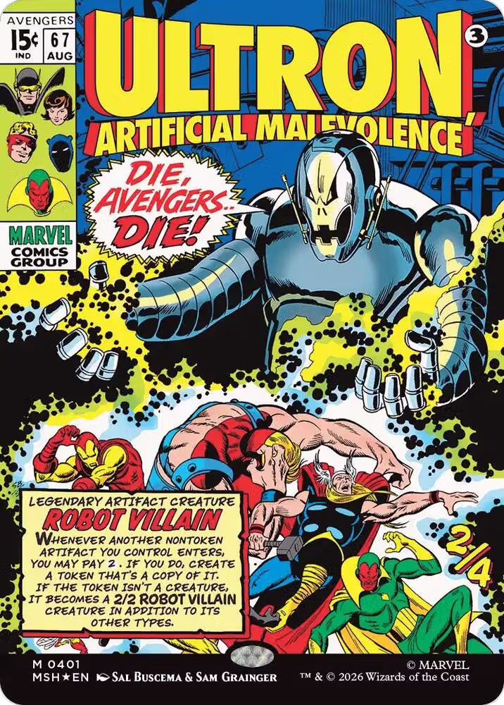 Ultron, Artificial Malevolence (Borderless) (0401) (401), Marvel Super Heroes — Magic card price