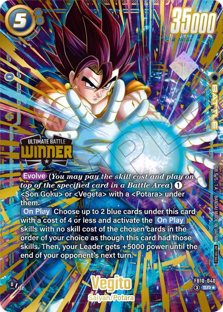 Vegito - FB10-040 (Ultimate Battle 2026 Vol. 3 Winner) (FB10-040), Tournament and Championship Promos — DB Fusion card price