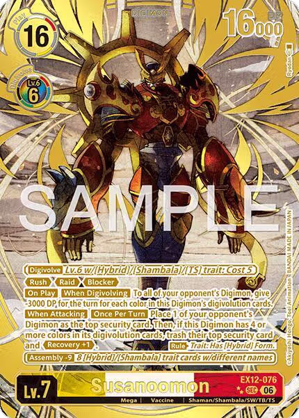 Susanoomon (Rare Pull) (EX12-076 SEC), Digital World Shambala — Digimon card price
